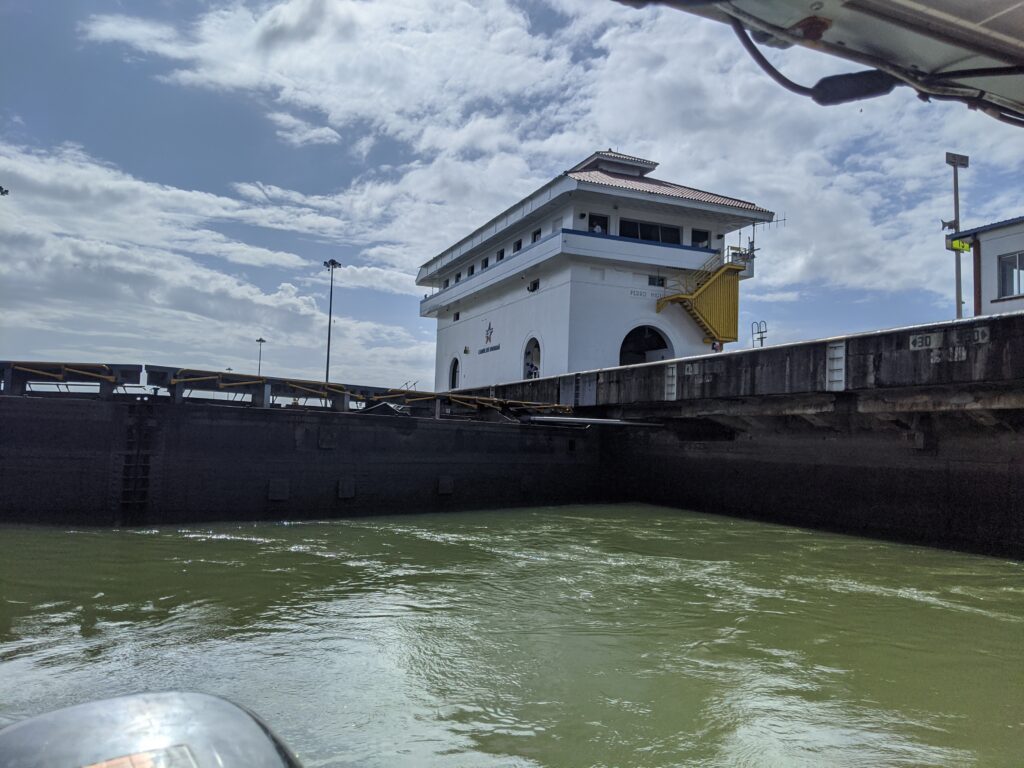 Inside the Pedro Miguel lock