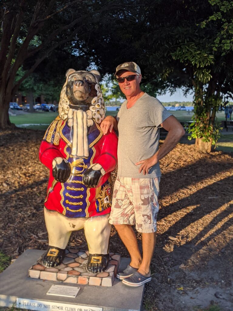 Posing with New Bern bear