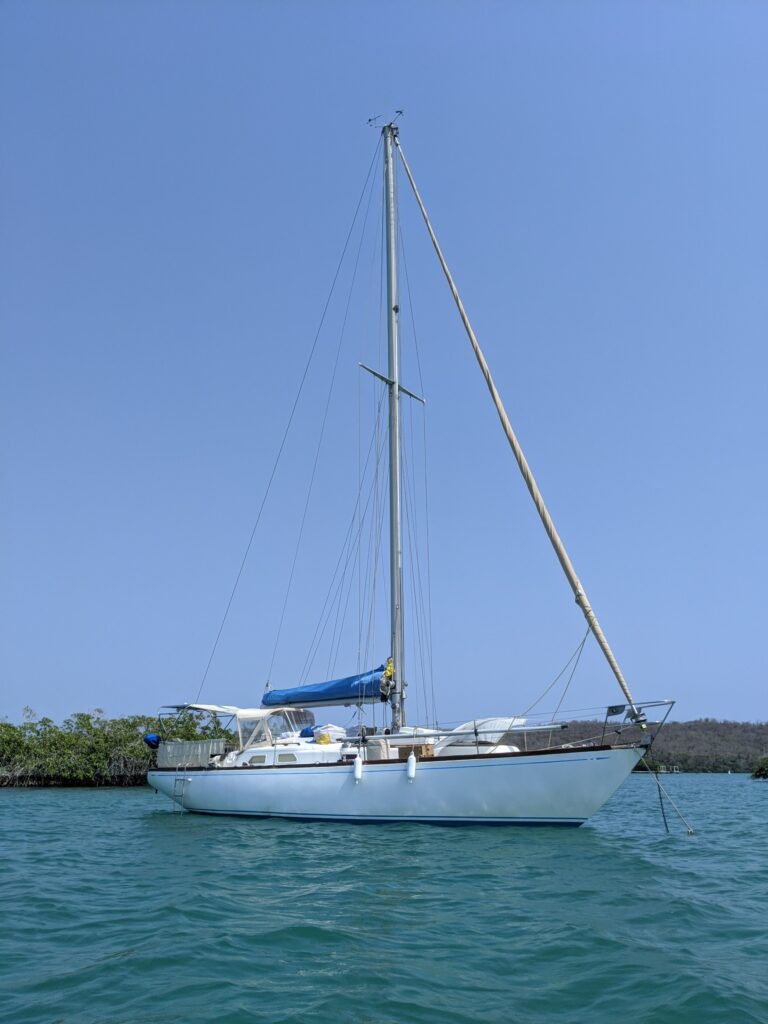 Our boat in this lovely lagoon